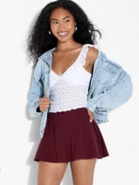 Wild Fable Seamless Wine Mini Skort